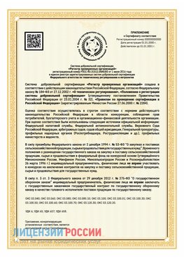 Приложение к сертификату для ИП Тарко-сале Сертификат СТО 03.080.02033720.1-2020